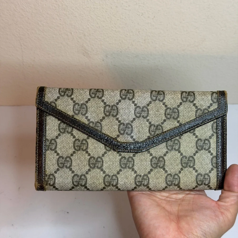 Vintage 70-80s Gucci GG canvas Long wallet